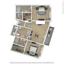 2 Bed 2.5 Bath 1120 SqFt (1054 Net)  210B floor plan